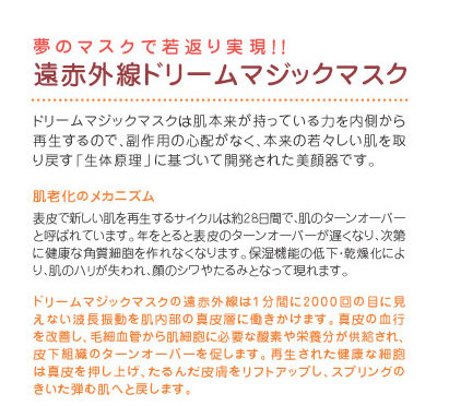 夢のマスクで若返り実現！！ 遠赤外線ドリームマジックマスク