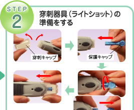 STEP2．穿刺器具（ライトショット）の準備をする